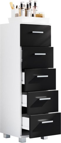 VCM Schubladenschrank »Zalo M«, BxHxT: 30 x 94 x 30 cm - schwarz