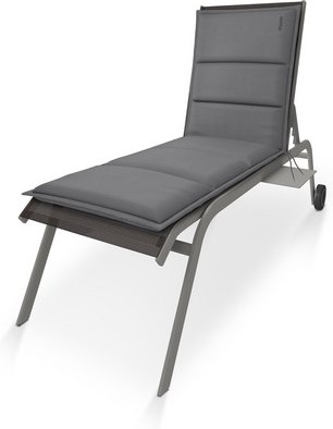 DOPPLER Auflage »City«, BxL: 60 x 195 cm, mit Uni-Muster, grau, für Gartenliegen