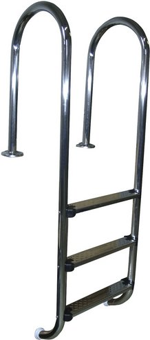 WEKA Pool-Einhängeleiter, silberfarben, für Einbaubecken