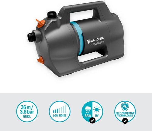 GARDENA Gartenpumpe »Silent«, Fördermenge: 4.100 l/h, 550 W - grau