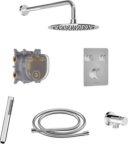 Chris Bergen Duschsystem Unterputz „Aquatronic", chrom - silberfarben