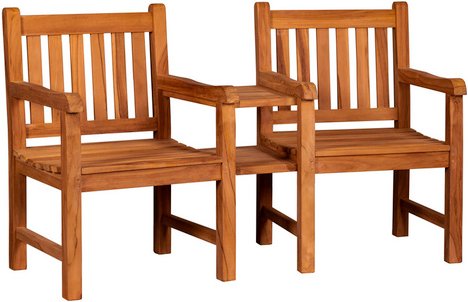 Thumbnail - DEVRIES Bank, Teak, 2-Sitzer, BxHxT: 155 x 90 x 60 cm - braun