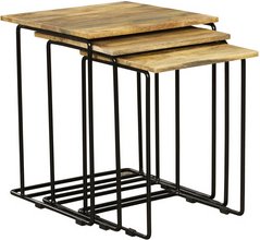 GARDEN PLEASURE Beistelltisch »CHENNAI«, BxLxH: 45 x 45 x 54 cm, Stahl - schwarz | braun