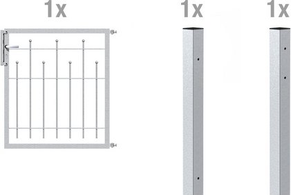 GAH ALBERTS Einzeltor, komplett »Madrid«, BxH: 112 x 750 cm, feuerverzinkter Stahl - silberfarben