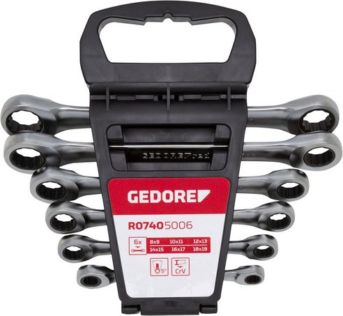 GEDORE red Doppel-Ringratschenschlüssel-Satz, Stahl - silberfarben