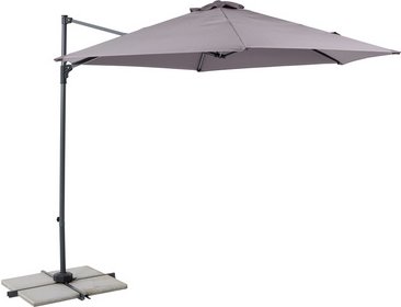 CASAYA Pendelschirm, Ø: 300 cm, Polyester/Aluminium, dark grey - blau