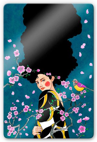 K&L Wall Art Glasbild »Glasbild«, BxH: 40 x 60 cm, Retro Hülya Vintage Kirschblüte