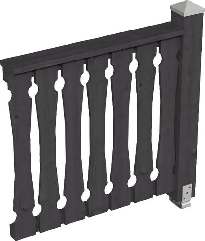 SKANHOLZ Brüstung, B x H: 78,5 x 96 cm, Holz, Farbe: schiefergrau