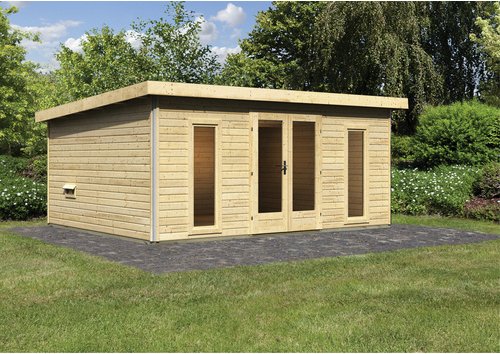 KARIBU Sauna »Kuusalu 6«, BxHxT:490 x 229 x 369 cm, naturbelassen - beige