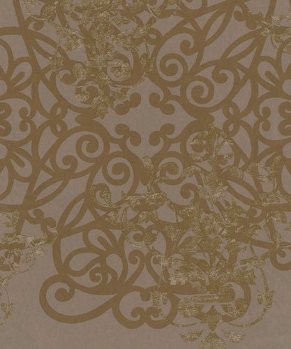 Vliestapete »Catania«, braun/goldfarben, glatt