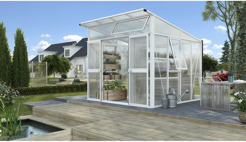 VITAVIA Gewächshaus »Aura«, 7,8 m², Kunststoff/Aluminium, winterfest - weiss