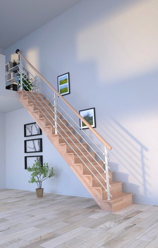 STARWOOD Systemtreppe »Lindos«, Buchenholz, 13 Stufen, max. Geschosshöhe 300 cm - braun