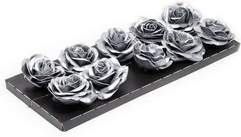 Flowerbox Wachsrose - silberfarben