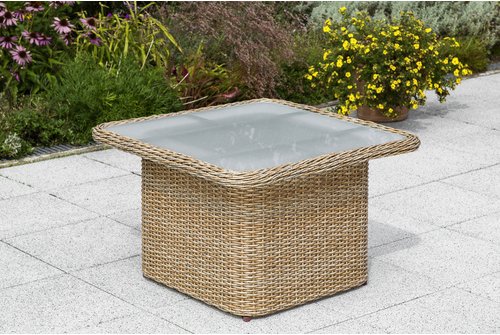 MERXX Gartentisch »Duplex«, BxHxT: 72 x 45 x 72 cm, Tischplatte: Sicherheitsglas - beige