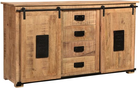 SIT Sideboard »NAMUR«, natur/schwarz, mangoholz/metall - beige