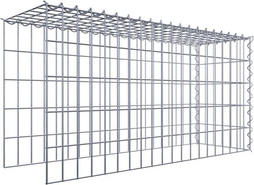 Gabiona Gabione, silbergrau, Maschenweite 5 cm x 10 cm, Spirale - silberfarben