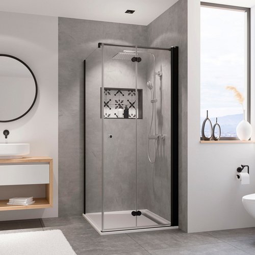 BREUER Duschkabine »Elana Komfort«, Höhe: 200 cm, schwarz, Scheibenstärke: 6 mm
