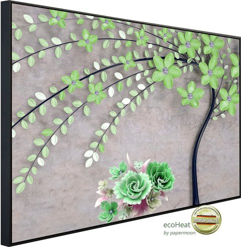 papermoon Infrarotheizung »EcoHeat - Baum mit Blumen«, Matt-Effekt - bunt