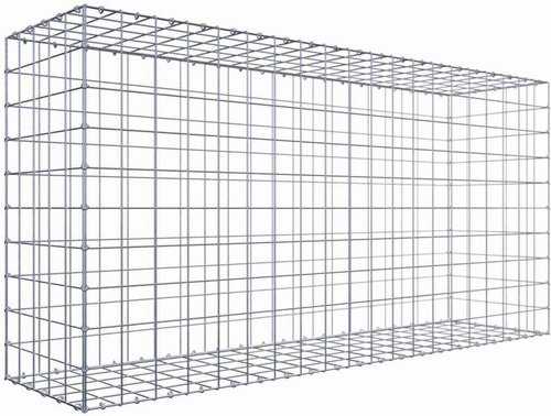 Thumbnail - Gabiona Gabione, silbergrau, Maschenweite 10 cm x 10 cm, C-Ring - silberfarben