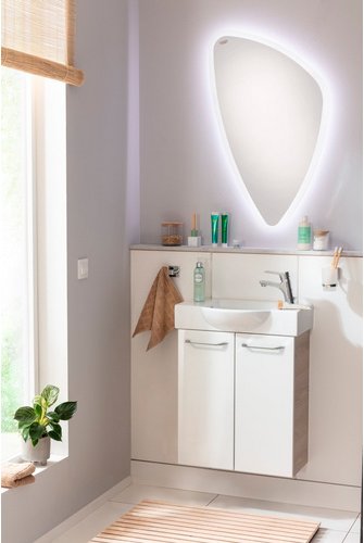 FACKELMANN Waschplatz-Set »SBC Gäste Bad«, 55cm rechts Alaska Esche/Weiß - weiss