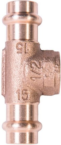 CORNAT Press-T-Stück, Rotguss, Innengewinde: 1/2" - goldfarben