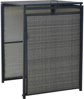 MERXX Mülltonnenbox, BxHxT: 76 x 128 x 76 cm, Aluminium/Stahl/Kunststoffgeflecht - grau