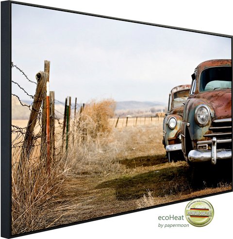 Thumbnail - papermoon Infrarotheizung »EcoHeat - Vintage rostende Autos«, Matt-Effekt - bunt
