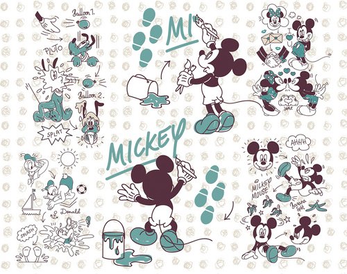 KOMAR Vliestapete »Mickey and Friends«, bunt, glatt