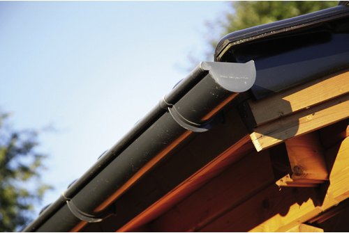 WOLFF Dachrinne für Gartenhäuser, BxT: 8 x 300 cm, Kunststoff - grau