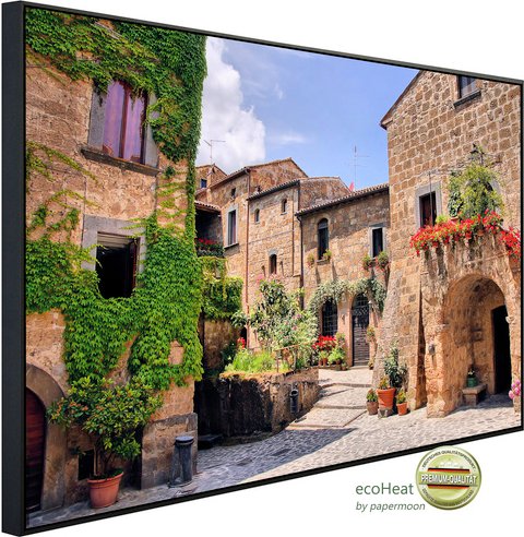 papermoon Infrarotheizung »EcoHeat - Italienisches altes Dorf«, Matt-Effekt - bunt