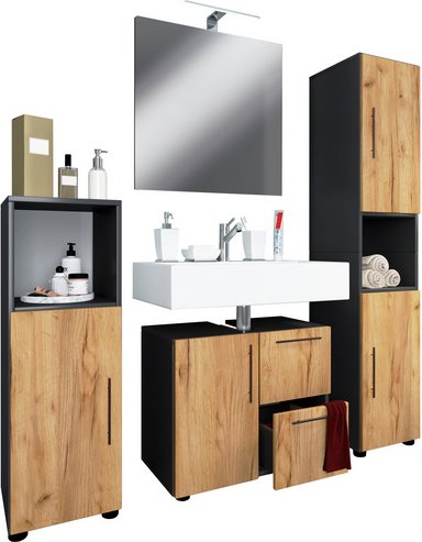 VCM Badmöbel-Set »Flandu«, 4-tlg., anthrazit, anthrazit - grau