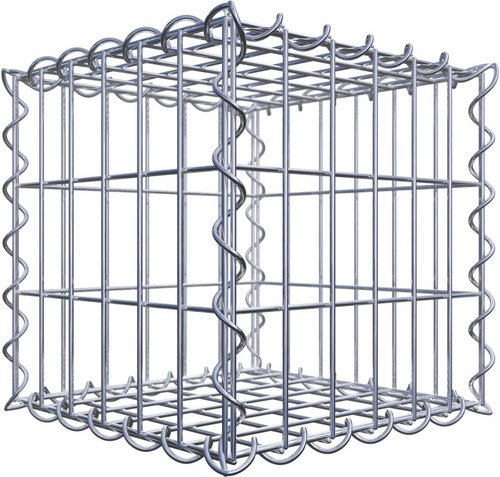 Thumbnail - Gabiona Gabione, silbergrau, Maschenweite 5 cm x 10 cm, Spirale - silberfarben