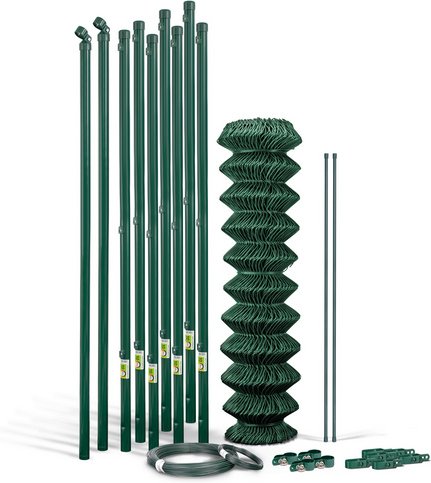 Thumbnail - Gust. Alberts GmbH & Co. KG Set Maschendrahtzaun zum Einbetonieren, Breite: 1500cm, grün - gruen