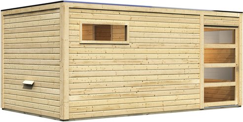 KARIBU Saunahaus »Walk«, BxTxH: 508 x 276 x 210 cm, ohne Ofen - beige