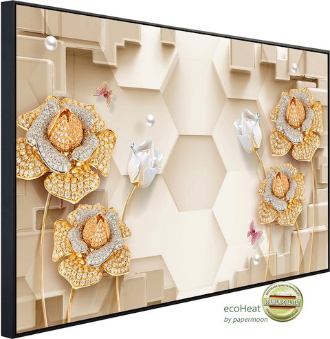 Thumbnail - papermoon Infrarotheizung »EcoHeat - Muster mit Blumen «, Matt-Effekt - bunt