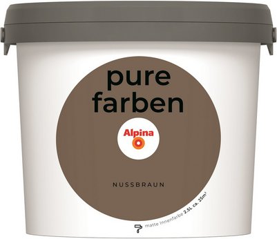 Thumbnail - ALPINA Wandfarbe »Pure Farben«, Nussbraun, 2,5L, matt