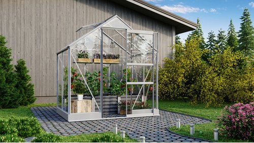 VITAVIA Gewächshaus »Eris 2500 «, BxHxT: 195 x 219,9 x 136,6 cm - silberfarben