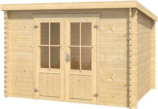 LASITA MAJA Gartenhaus »Atlanta«, BxHxT: 312 x 210,9 x 258,7 cm (Außenmaße inkl. Dachüberstand), Holz - beige