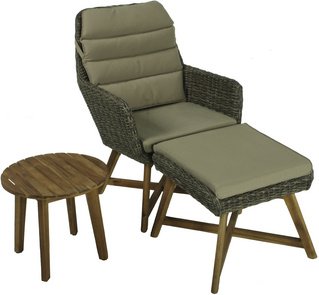 GARDEN PLEASURE Gartenmöbel »Calvia«, Holz, 3-teilig - braun