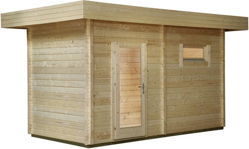 WOLFF FINNHAUS Saunahaus »Mikko«, BxTxH: 491 x 288 x 254 cm, ohne Ofen - beige