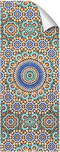 mySPOTTI Duschrückwand-Panel, fresh, Mosaikfliesenoptik, 255x100 cm - blau