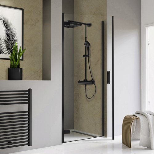 Thumbnail - SCHULTE Drehtür »TouraPlus«, pendelbar in Nische, Höhe: 200 cm, mattschwarz, Scheibenstärke: 8 mm