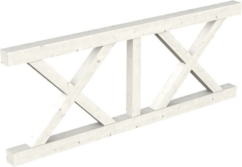 SKANHOLZ Brüstung, B x H: 220 x 84 cm, Holz, Farbe: weiß