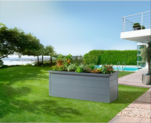 FLORAWORLD Hochbeet, 1,5 m², mit Schneckenschutz - grau