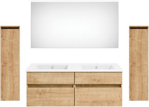 Get2You Badmöbel-Set »twenty one«, 6-teilig, Waschbecken BxHxT: 122 x 1,5 x 51 cm, montiert - braun