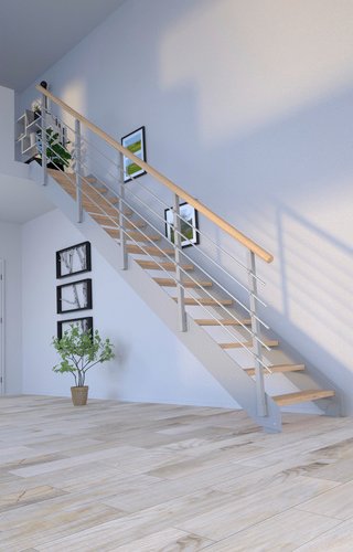 STARWOOD Systemtreppe »Kos«, Metall, 14 Stufen, max. Geschosshöhe 300 cm - braun