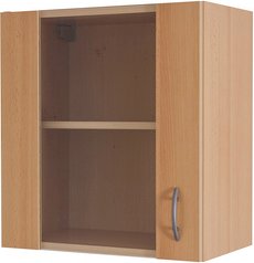 Flex-Well Glas-Hängeschrank »Nano«, melaminbeschichtete Spanplatte, Anschlagrichtung: frei wählbar - braun