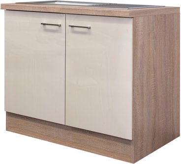 Flex-Well Spülenunterschrank »Nepal«, Anschlagrichtung: links/rechts, melaminbeschichtete Spanplatte - beige