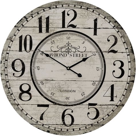 NOOR living Wanduhr, MDF/Holzwerkstoff, beige