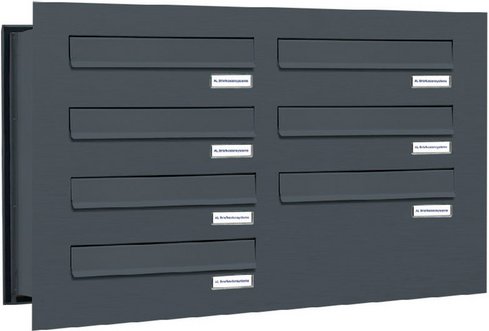 AL BRIEFKASTENSYSTEME Briefkasten, Parteien: 7, Mauerdurchwurf, BxHxT: 76,8 x 46,0 x 48,0 cm - grau